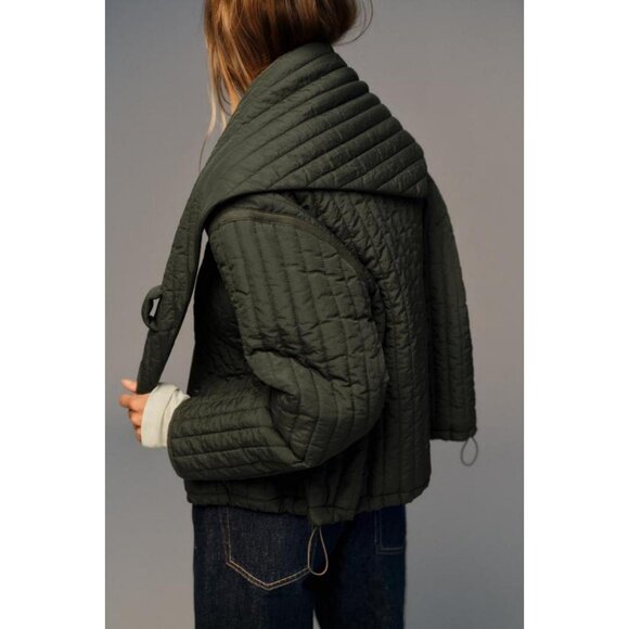 ZARA PUFFER JACKET WITH DETACHABLE SCARF - Picture 8 of 10